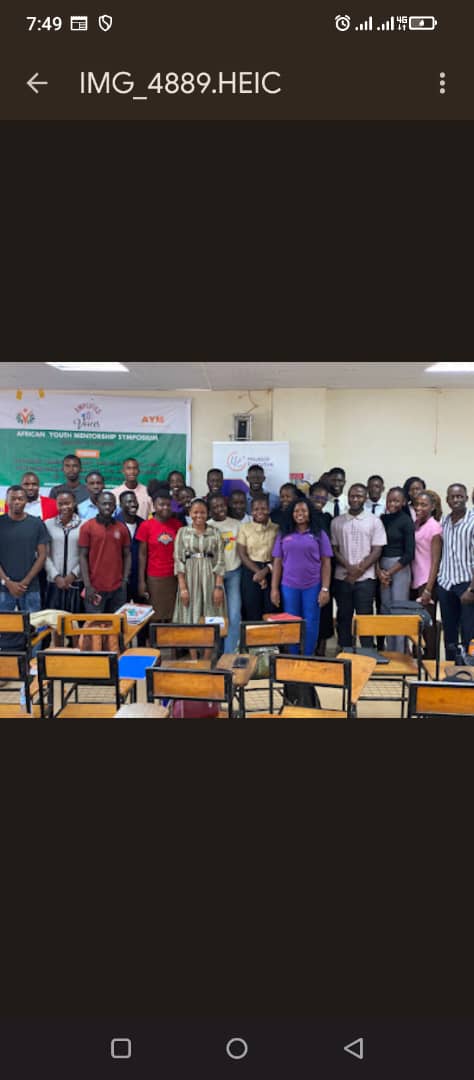 Participants standing together at the African Youth Mentorship Symposium.